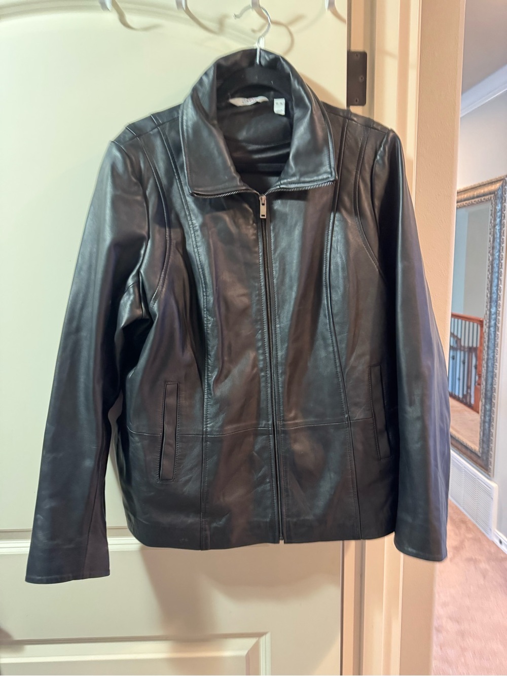 Denim & Co Lambskin Women’s Leather Zip Up Jacket purchased 2025